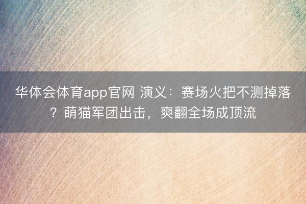 华体会体育app官网 演义：赛场火把不测掉落？萌猫军团出击，爽翻全场成顶流