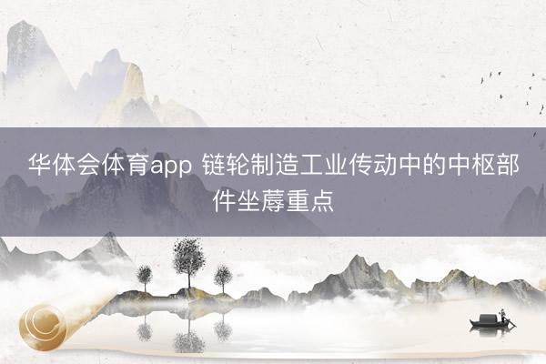 华体会体育app 链轮制造工业传动中的中枢部件坐蓐重点